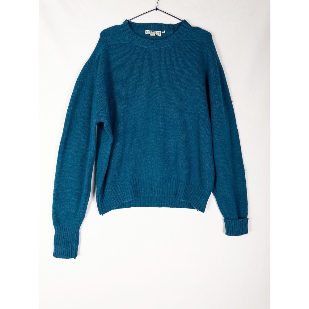 VTG LL Bean Sweater Mens XL Blue Knit Wool Ireland Pullover‎ Fisherman Granpa